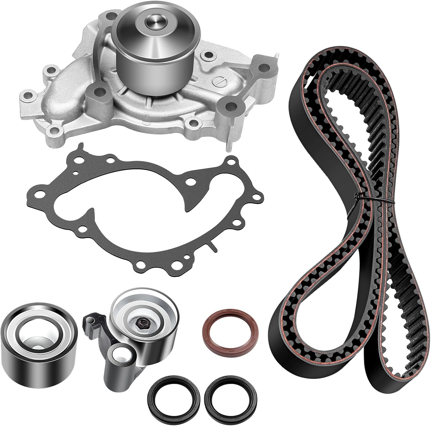 ECCPP Timing Belt Kit Including Timing Belt Water Pump tensioner Bearing fits for 94 95 96 97 98 99 00 01 02 for LEXUS ES300/995 96 97 98 99 00 01 02 03 04 Toyota Avalon