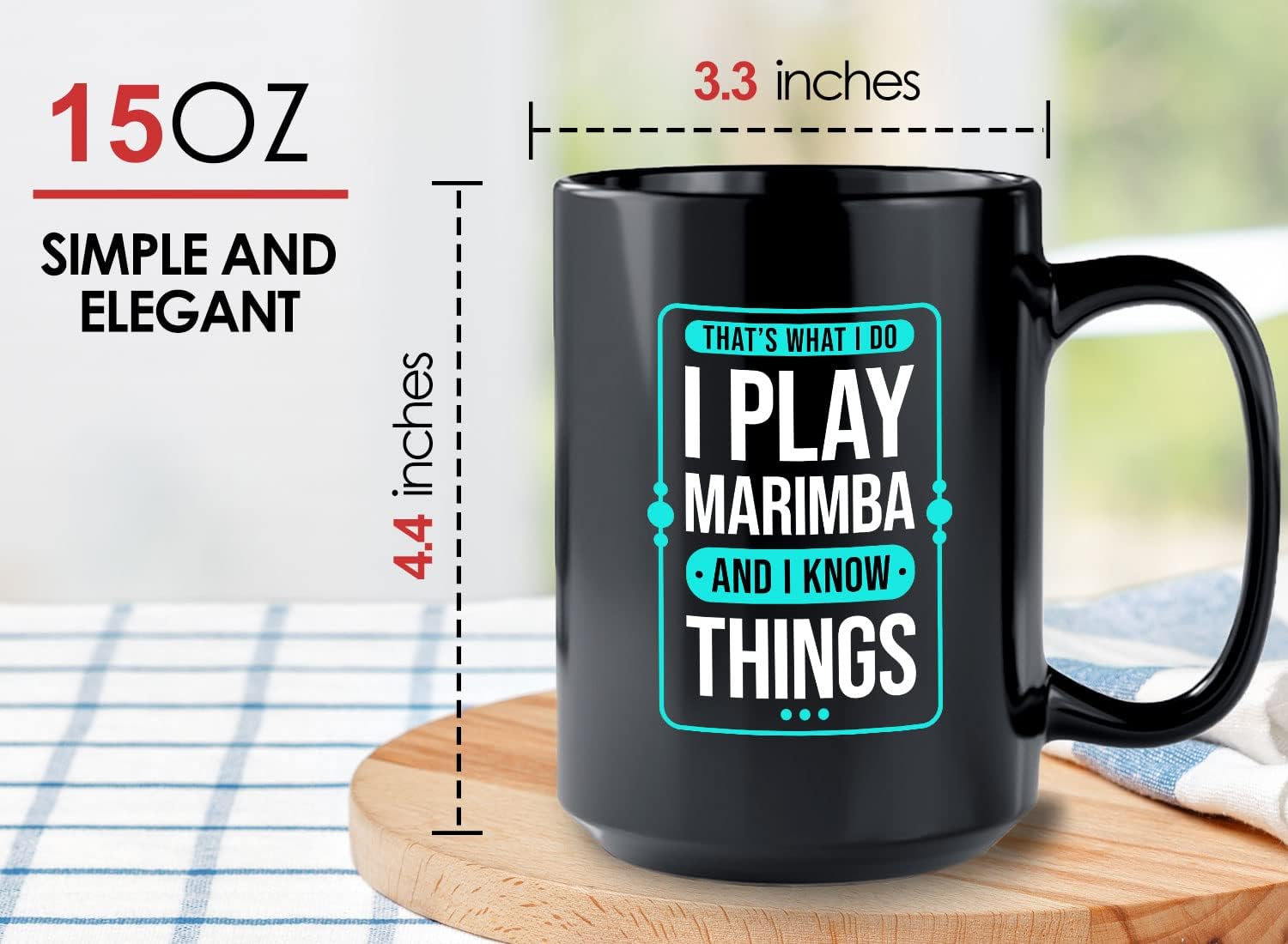 Bubble Hugs Marimba Coffee Mug 15oz Black - That's What I Do I Play Marimba - Marimba Player Music Musician Instrument Song