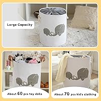 Vista 3 de INough Cesta de bebé extra grande, cesta de juguetes para niños, cesta de lavandería para ropa sucia de bebé, cesta de almacenamiento plegable