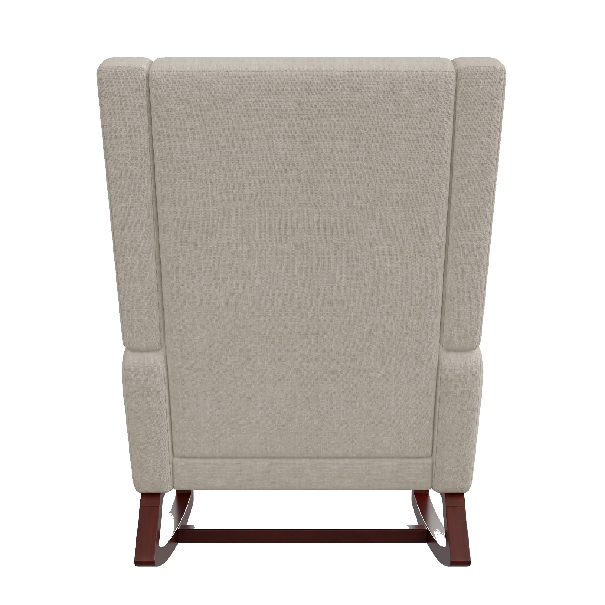 Générique Fauteuil à Bascule en Velours, Chaise a basule avec Oreiller Lombaire, Poche latérale et Repose-Pieds, Rocking Chair, Fauteuil de Salon à Bascule pour Salon, Chambre (Beige)