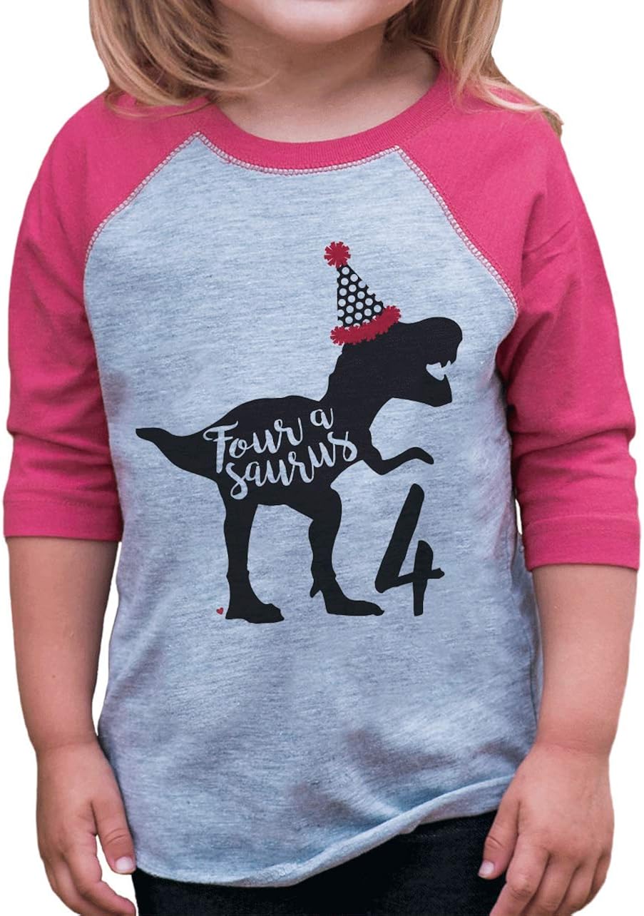 7 ate 9 Apparel Kids 4 Birthday Dinosaur Four Dino Tee