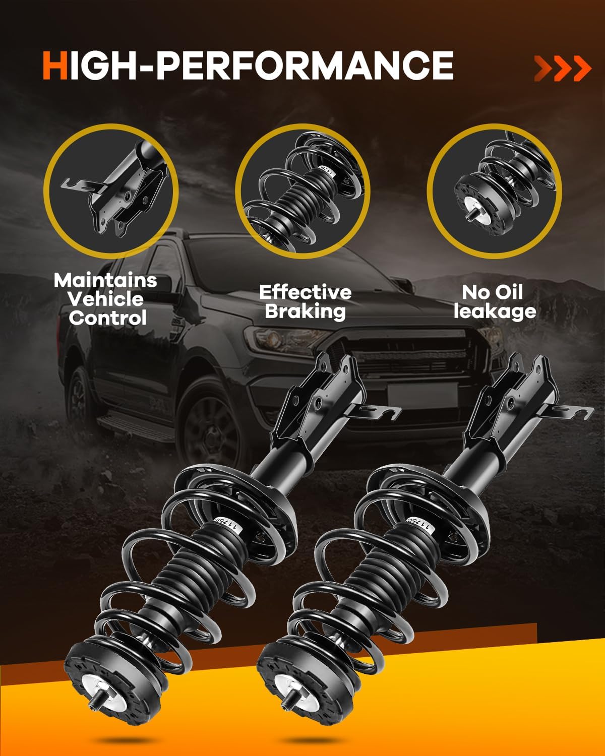 172529 Front Struts Shocks for Chevy, OCPTY Complete Strut Spring Assembly Fits 2010 for Buick Allure,2010-2015 for Buick LaCrosse FWD,2014 for Chevy Impala,2013-2014 for Chevy for Malibu Set of 2