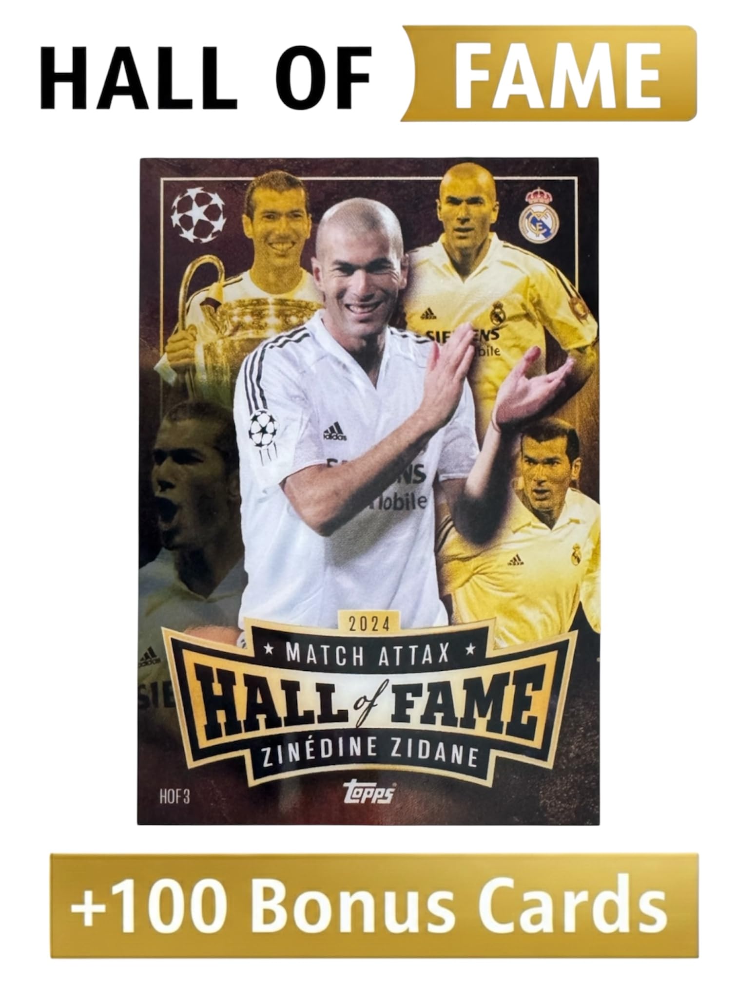 Hall Of Fame Zinedine Zidane (Real Madrid) +100 Bonus Cards – Match Attax  2024 2025 (24/25) – Very Rare Football Trading Card : Amazon.ae: Toys
