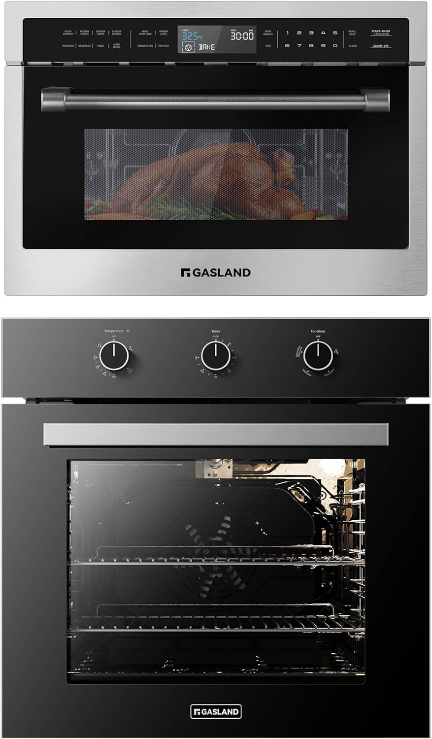 GASLAND Microwave Convection Oven Combo + GASLAND 24 Inch Gas Wall Oven