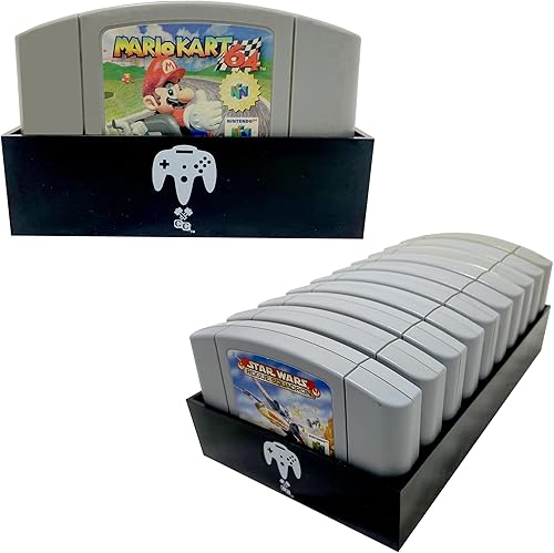 Soporte de cartucho compatible con N64, bandeja de juego N64, capacidad para 10 juegos, organización, colección de videojuegos retro, funciona con