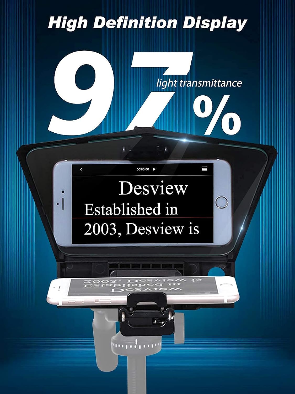 Chеареѕt 🛒 【Desview Authorized】 Desview T2 Teleprompter for Smartphone Tablet DSLR Camera with Remote Control & Lens Adapter Rings/Beam Splitter 70/30 Glass