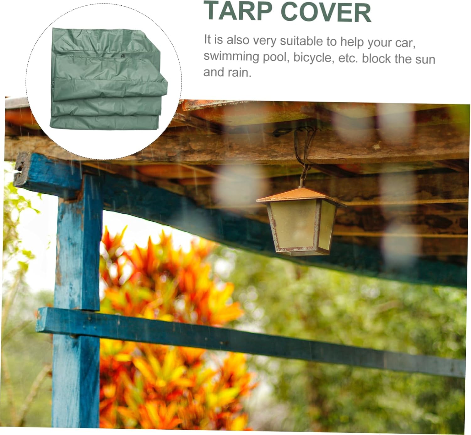 1pc Thick Tarp Cover for Outdoor Awnings Sun Shade and Rain Protection for Carports Pools and More