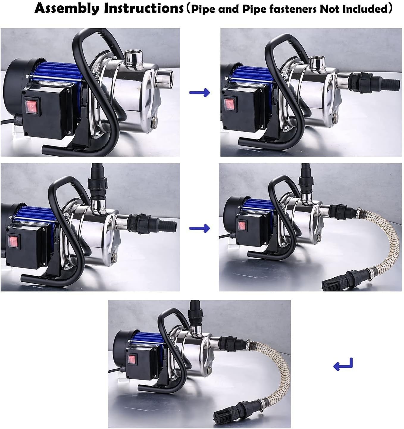 Buy Homdox 1.6HP Stainless Shallow Well Pump Booster Pump Lawn