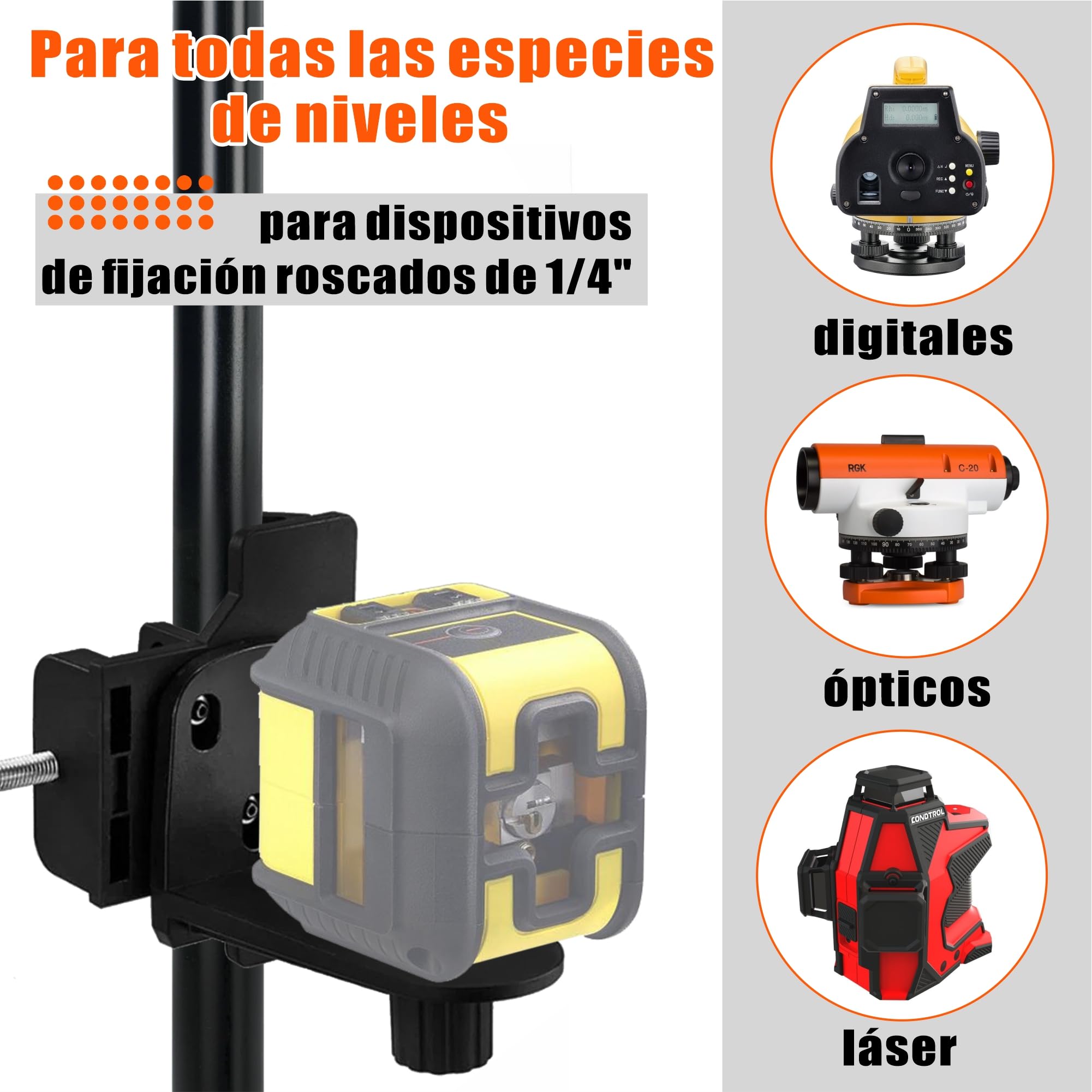 BHS-250 Tripod with 1/4" Threaded Mount for Laser Level and Level