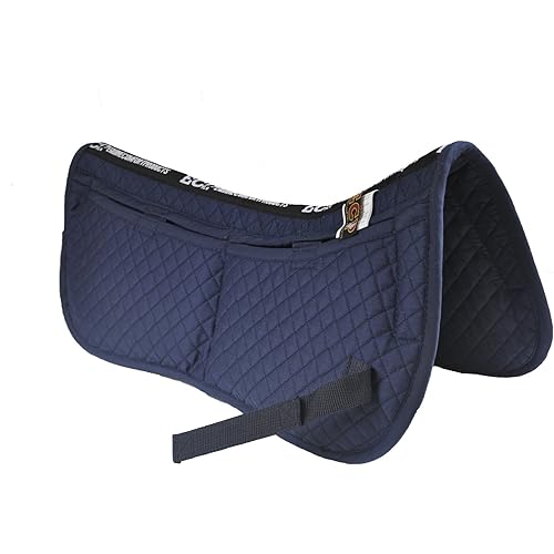 ECP Equine Comfort Products Adjustable Shock Absorbing Memory Foam Half Saddle Pad, Injury Prevention & Pressure Relief, Customizable Fit, Breathable for All Riding Styles