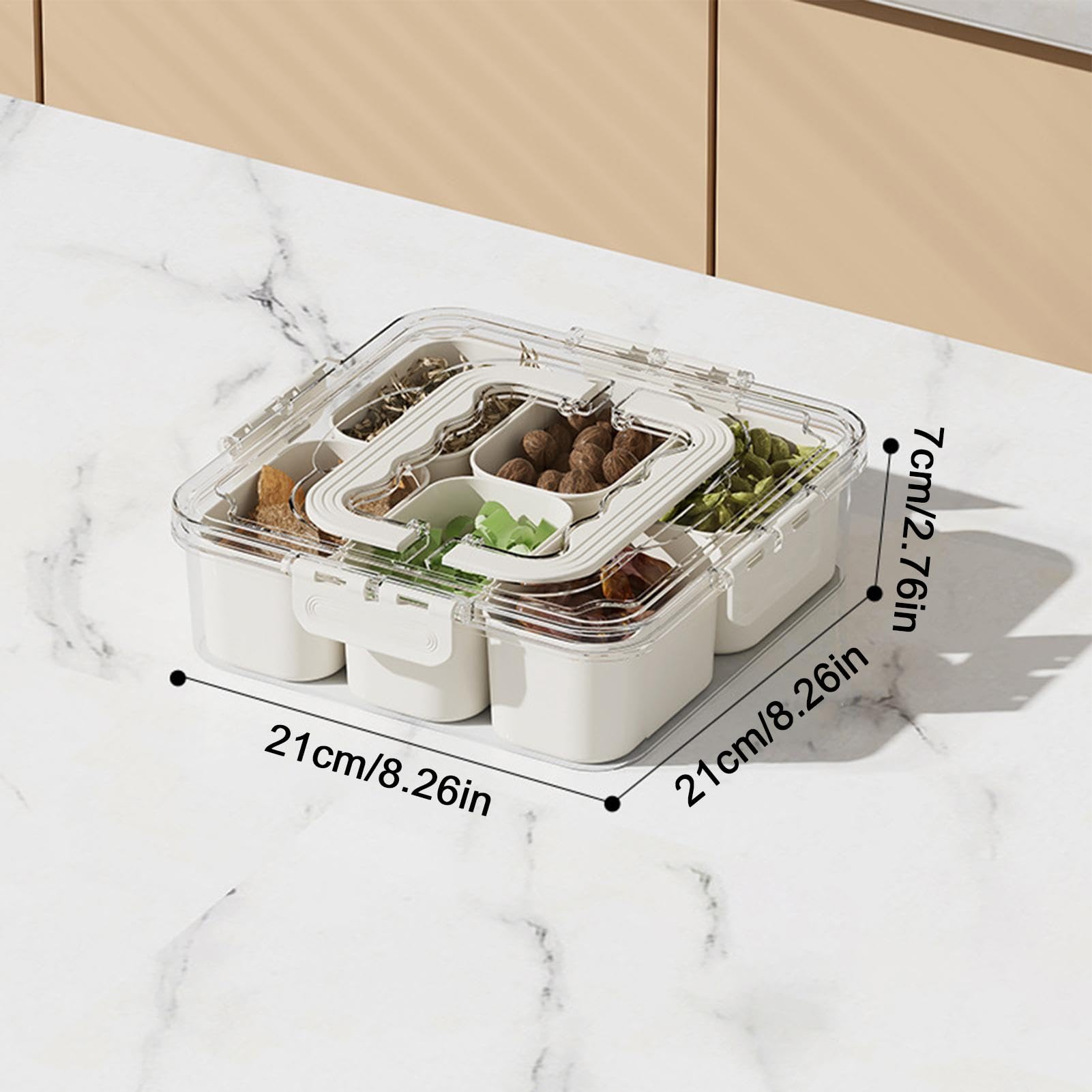 Confezione Da 2 Vassoi Portatili Con Coperchio E Manico - Contenitori Per Snack, Salumi E Dolci, Con Scomparti, Ideali Per Picnic E Feste