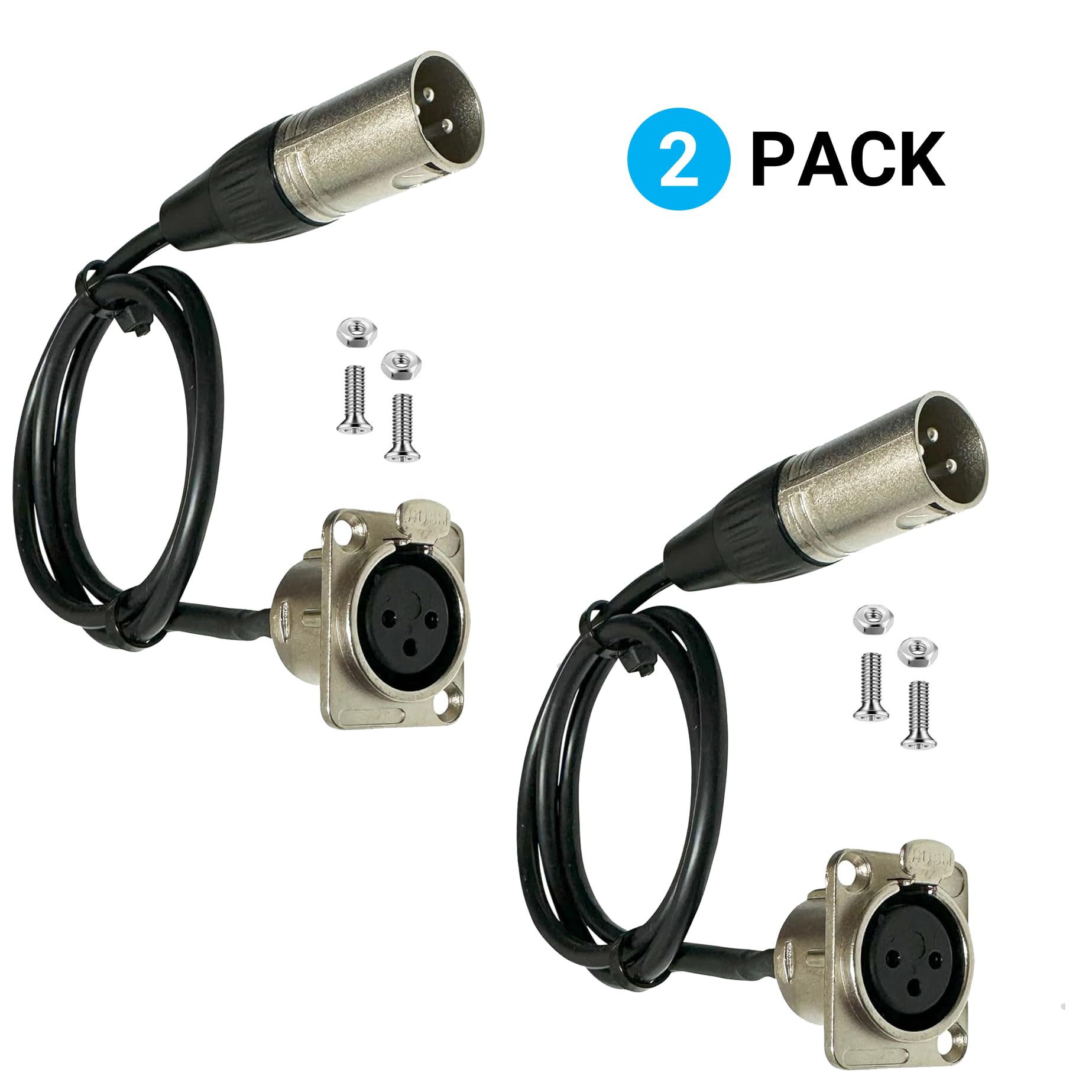Amazon.co.jp: DIYTECH プレミアム XLR パススルーケーブル、はんだ