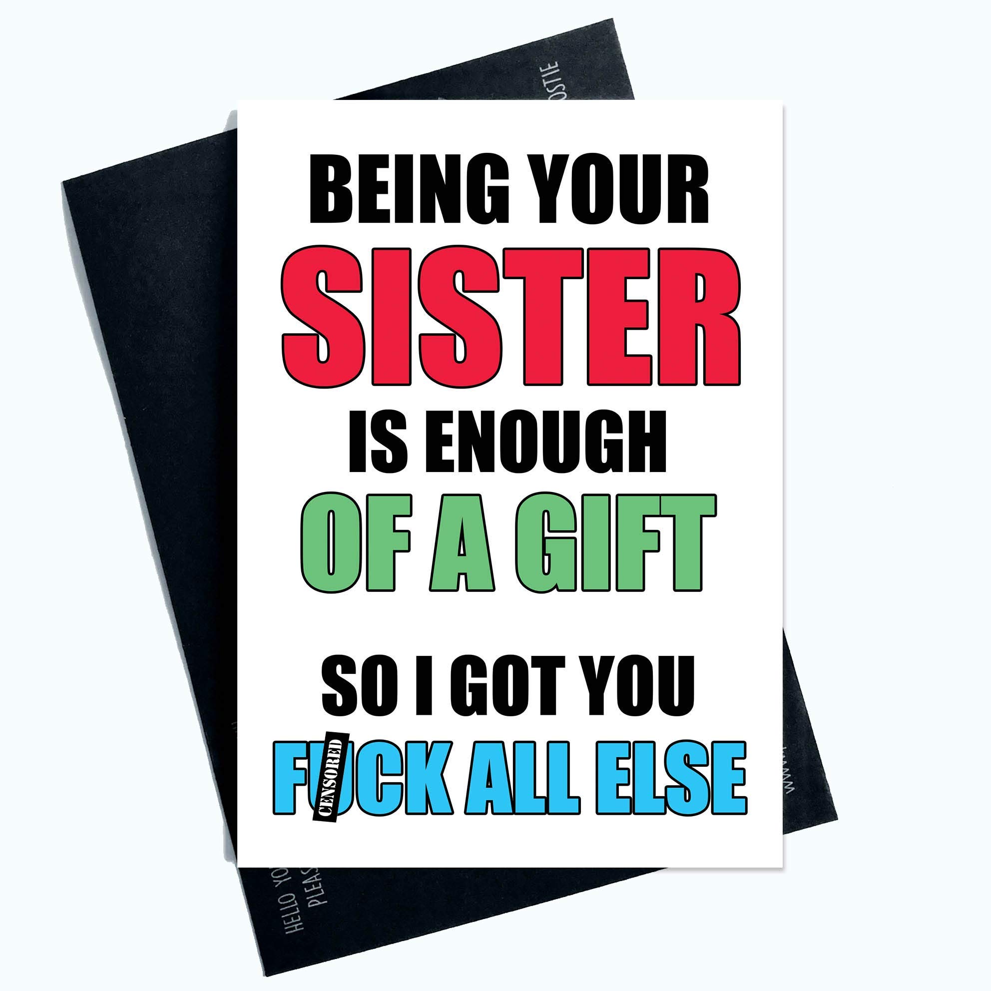 Funny Birthday Card Rude Comedy Humour Sister Brother F*ck Gift Naughty PC1091