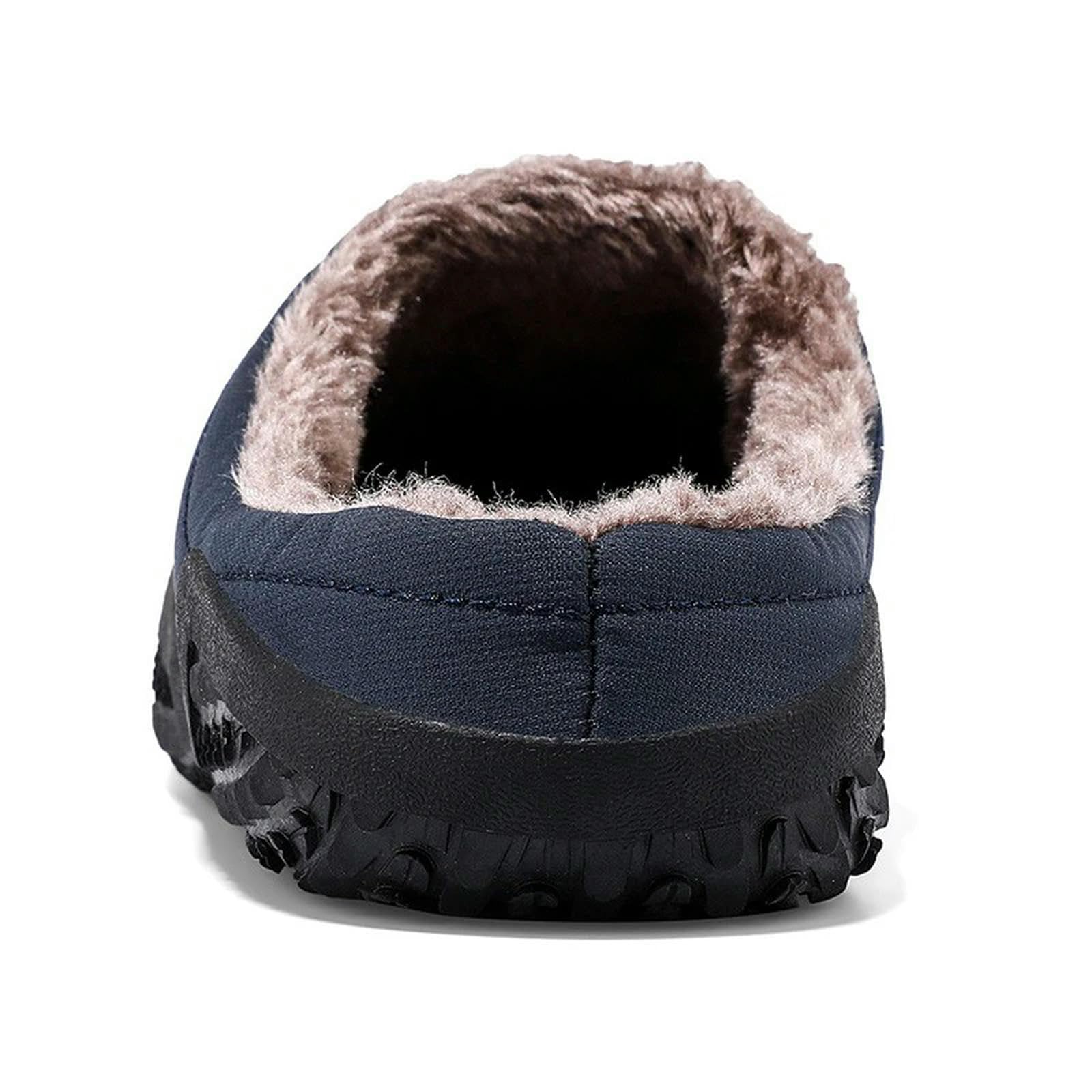 ZONTO Ciabatte Pantofole Da Uomo Calde Invernali Scarpe In Cotone Per Interni Pantofole Da Uomo Antiscivolo Per La Casa Pantofole Lunghe Da Camera Unisex-Blu-41