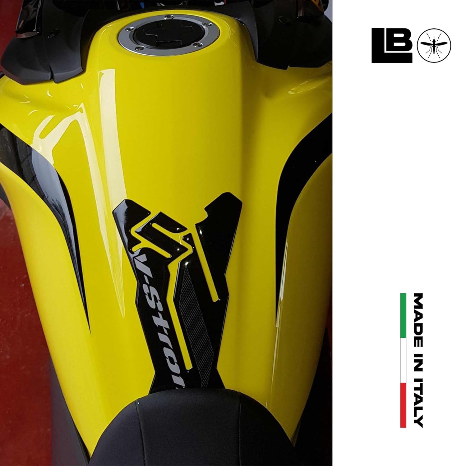 labelbike - 3D Sticker Motorcycle Fuel Tank Pad Protection and Decoration in Resin Compatible with Suzuki V-Strom 650 2017-2025