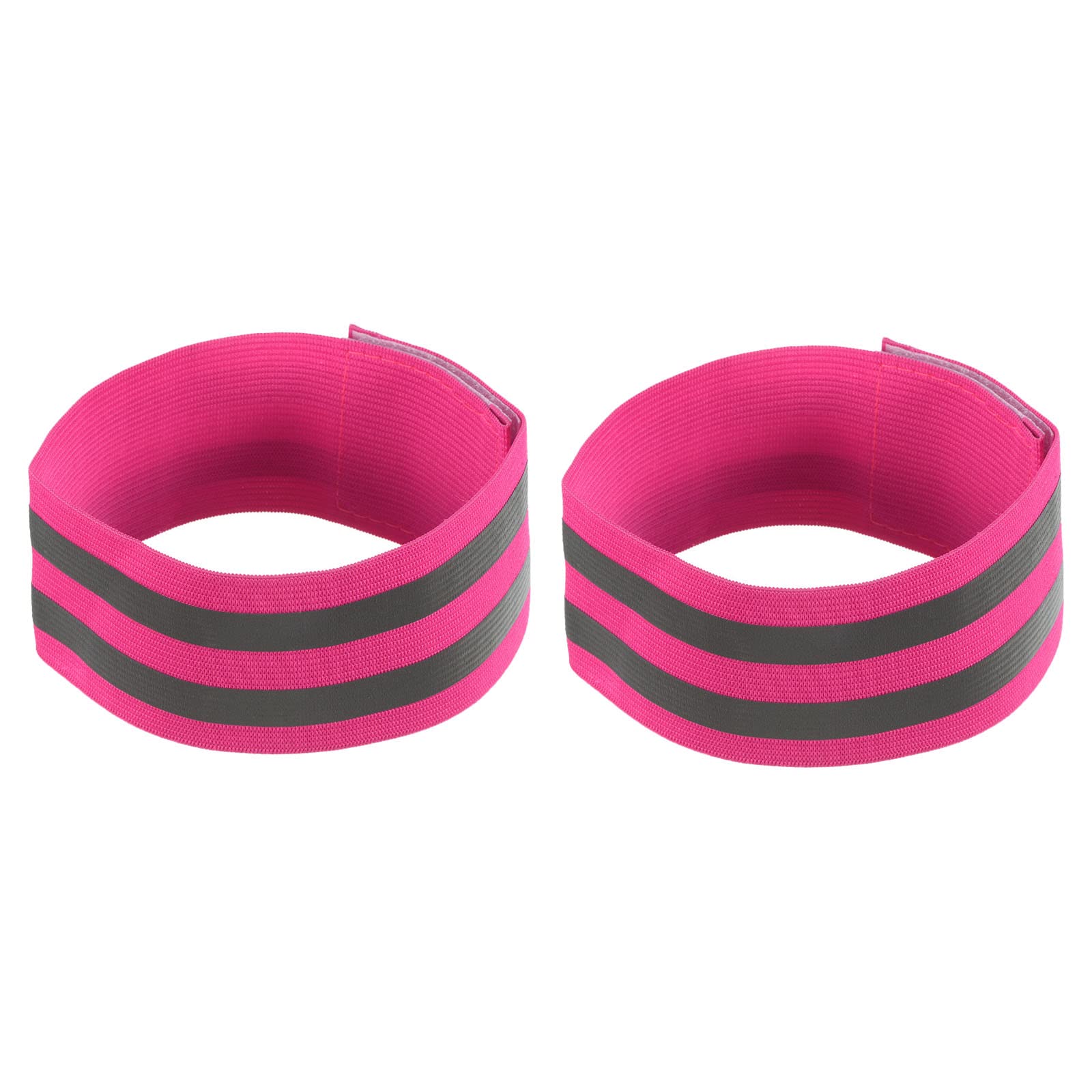 M METERXITY 2 Pack Reflective Bands - Safety Reflector Tape Strip, High Visibility Reflective Running Gear, Apply to Cycling Running Night Walking(14x2 Inch, Pink)
