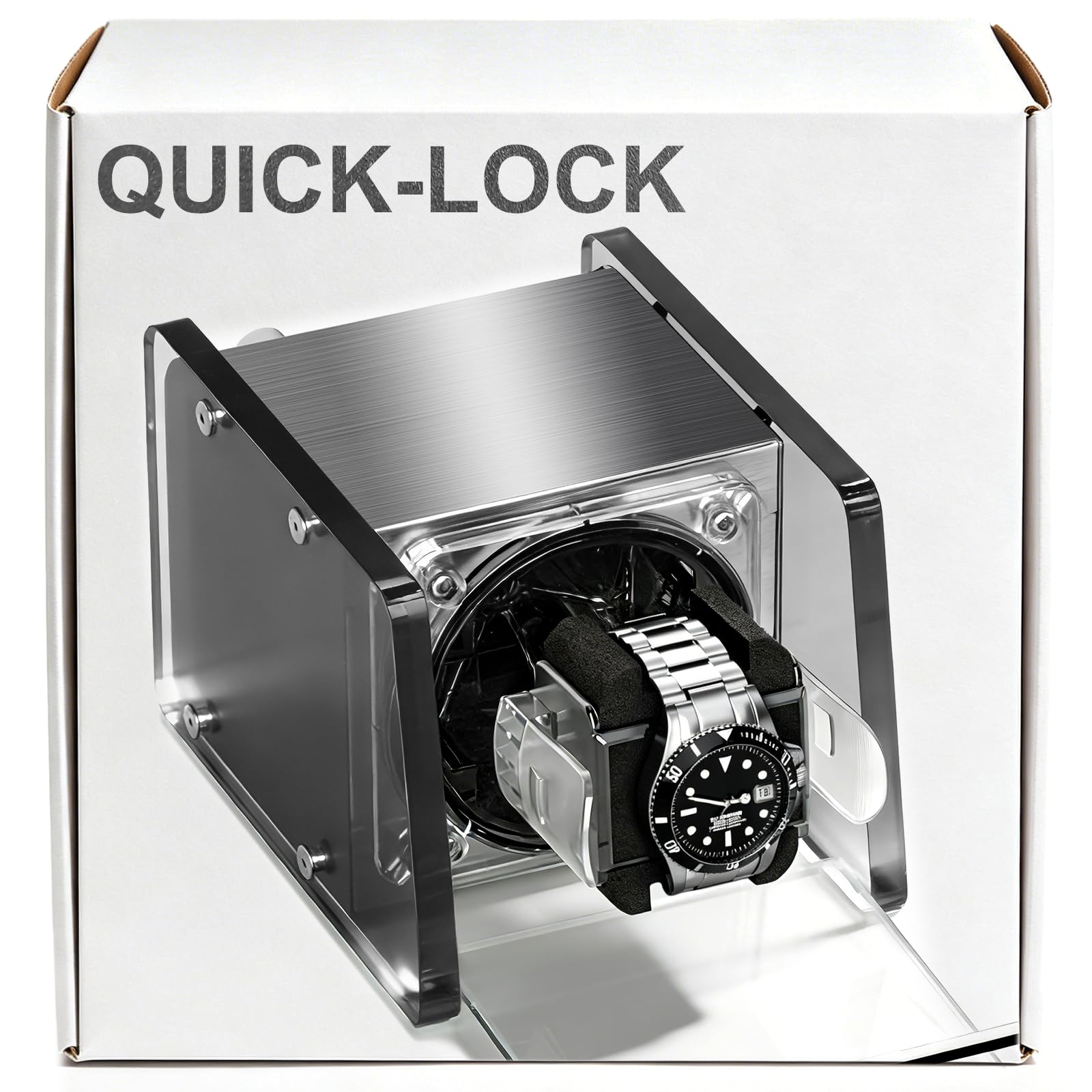 Uhrenbeweger für Automatikuhren - Uhrenbeweger Box mit leisem Motor 4 Rotationsmodus Einstellung