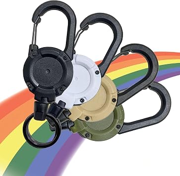Retractable Keychain 4 Pack,Retractable Heavy Duty,23.6" Stainless Steel Wire Rope, 360 Rotation ID Badge Holder Keychain, for Fly Fishing,Cycling,Hiking,Fitness