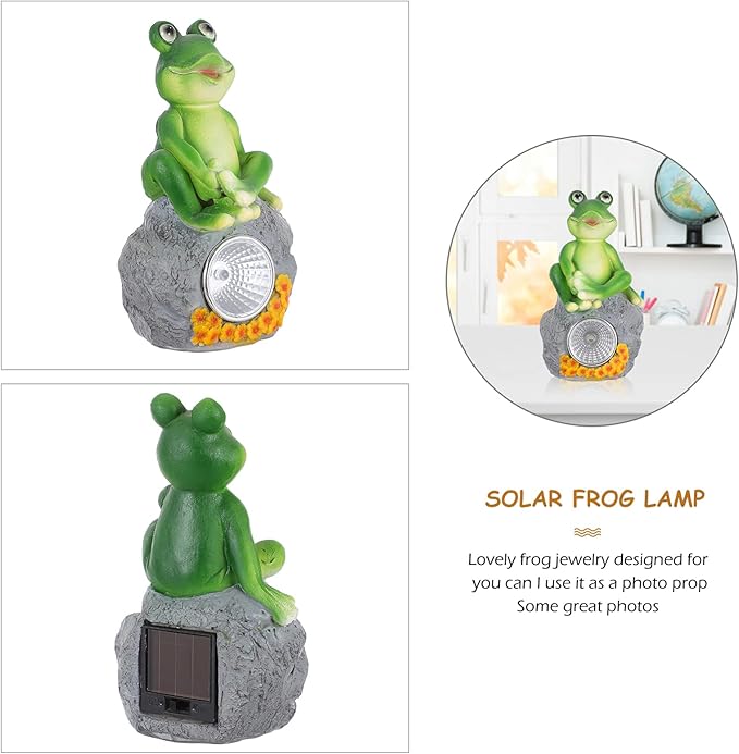Uonlytech Uonlytech Solar Frog Night Light Mini Frogs Outdoor Decor Solar Garden Statue Garden Lamp photo 2