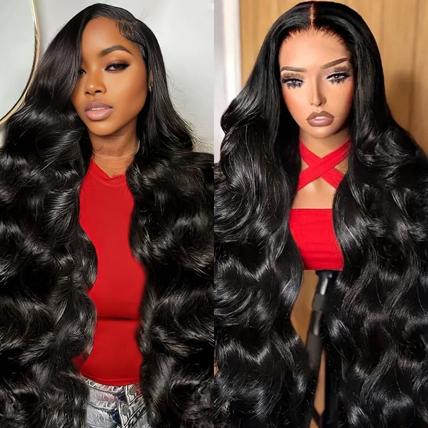 hiaemro 13x6 Lace Front Wigs Human Hair 30 Inch Body Wave Human Hair Wig | 200 Density,HD Transparent Lace Frontal Human Hair Wigs for Women ,Pre Plucked Natural Hairline with Baby Hair ,Lifespan 3x