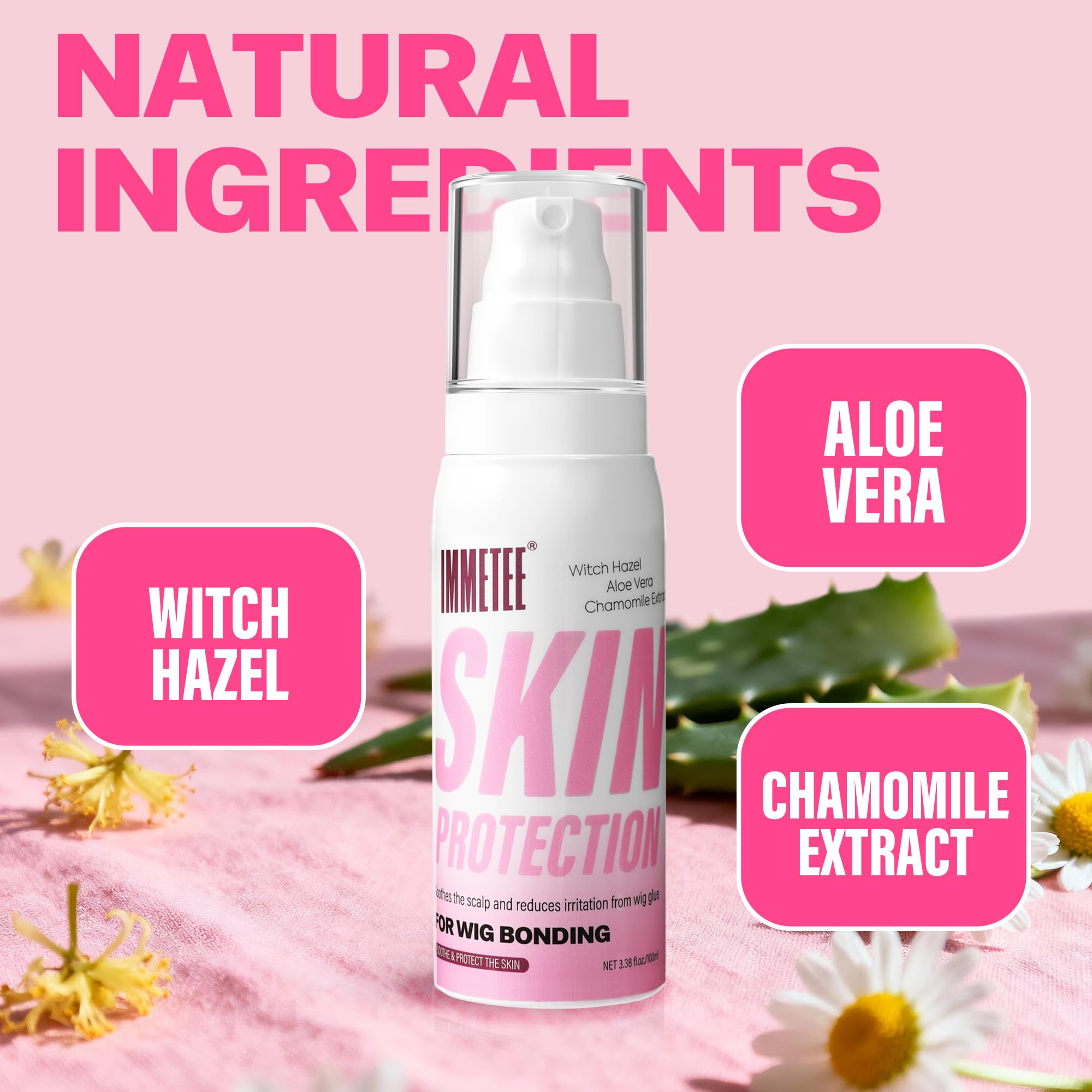 immetee Wig Bond Protección para la piel, pegamento para pelucas, protector del cuero cabelludo para pegamentos para pelucas de encaje y adhesivos capilares. 100 g/3,38 fl. oz.