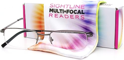 Sightline Multifocus - Gafas de lectura 6000 Gunmetal con aumento de 2.50