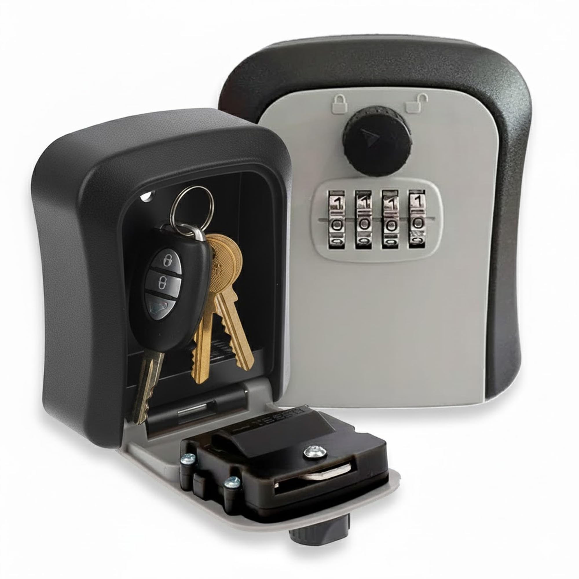 oddpod™ Plastic Combination Key Safe/Key Safe Lock Box Outdoor Storage Box with Code Combination Password Security Lock CH-886 (Grey)