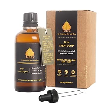 Prakrta SKIN TREATMINT Body & Hair Oil - Virgin coconut oil with neem & mint | 100% natural