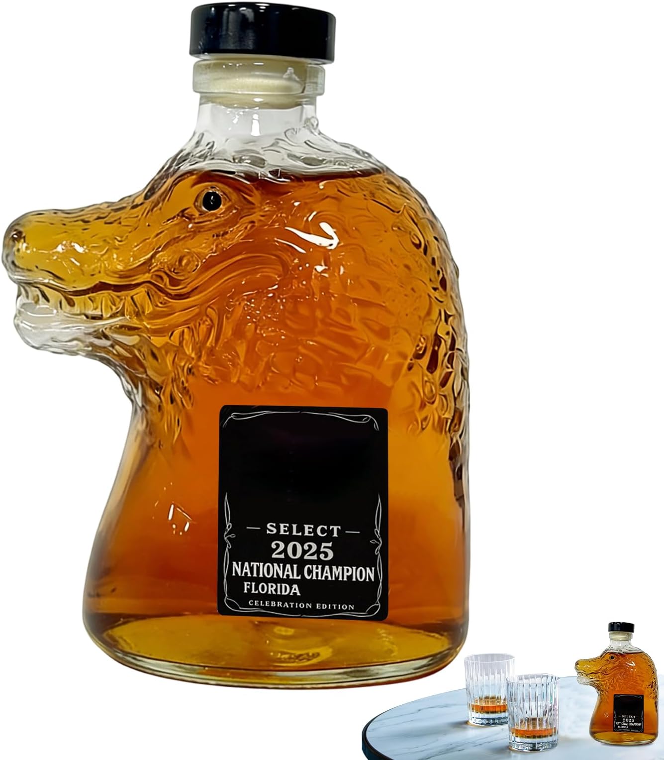 Wine Bottle | Crocodile Drinks Bottle - Multipurpose Glass Container for Cocktail Soda Oil Bar Beverages Water Vinegar Wine