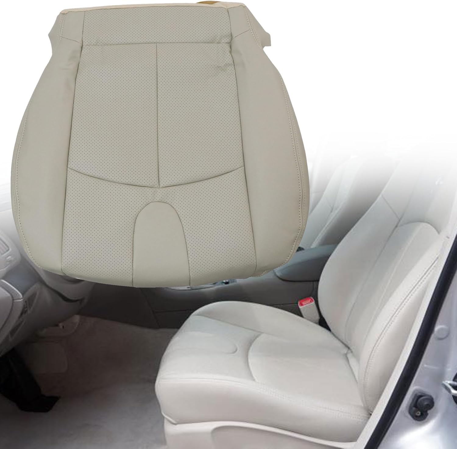 Driver Side Bottom Perforated Leather Seat Cover Tan #C Compatible with Infiniti G37 2008 2009 2010 2011 2012 2013
