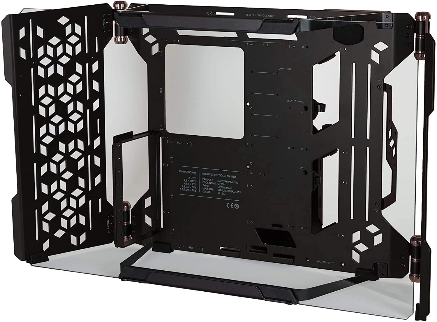 Cooler Master MasterFrame 700 customizable openair frame PC Case, convert between a showcase PC