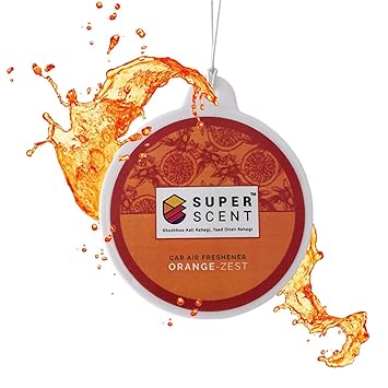 TruVeli Car Air Fresheners Sachets Locket Air Freshener for Small Places Window Bathroom Room Office, Orange Flavour