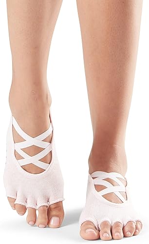 Miniatura 2 de Toesox Elle - Calcetines de medio dedo con agarre antideslizante Suela antideslizante para yoga, pilates, gimnasio - Calcetines de mujer con dedos