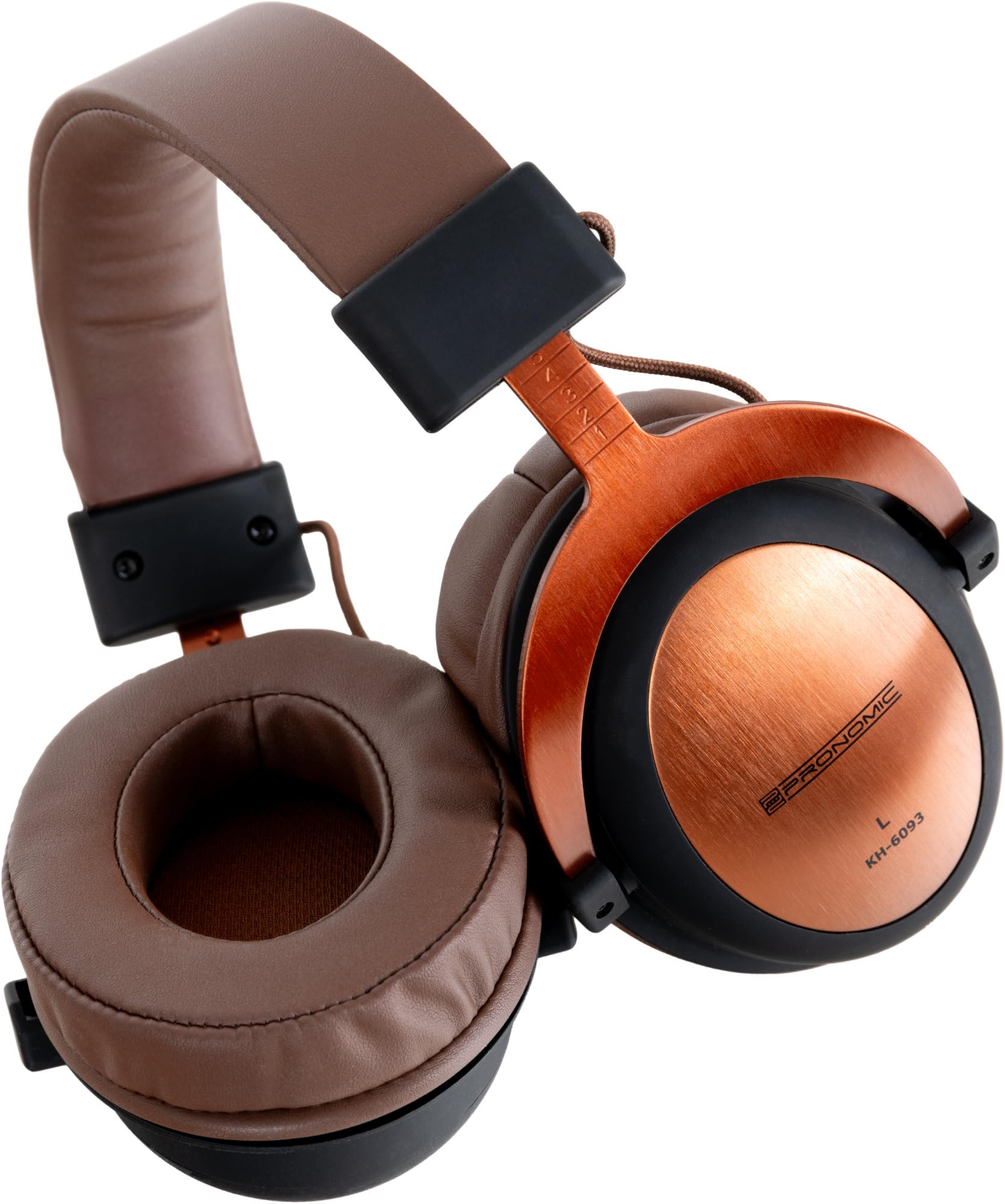 Pronomic KH-6093 KU Auriculares de Estudio Cobre/Marrón, 3 mm, Peso: 285 g | Auriculares cerrados Over-Ear con gran comodidad, Impedancia nominal: 60 ohmios, Sensibilidad: 98 dB (± 3 dB), 3 mm