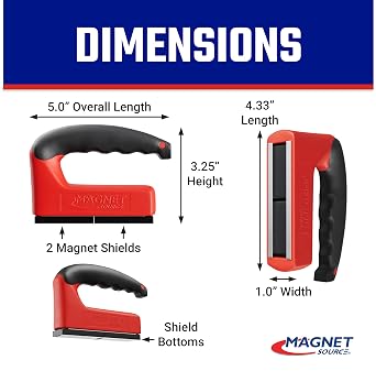 Master Magnetics Strong Magnet with Ergonomic Handle - 100 lb Pull Force, Red, 07501