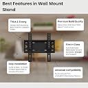 PulGos Heavy Duty TV Wall Mount Bracket for 14-42 Inch LED, LCD & Smart TVs – Universal Fixed Holder for Flat Panel Screens, Strong Wall Stand | Space-Saving Mount | Durable Fixed Bracket gallery image