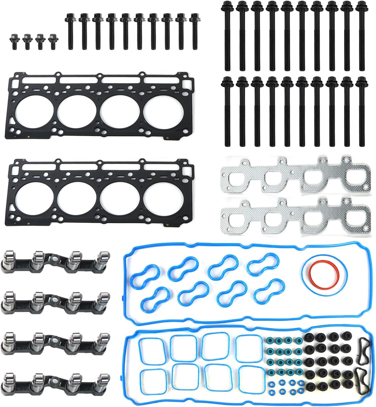 NON MDS Lifters Kit w/Head Gaskets Bolts 53021726AC 53021726AD Fits for 2012-2015 Challenger Charger Grand Cherokee 6.4L 392ci V8 HEMI