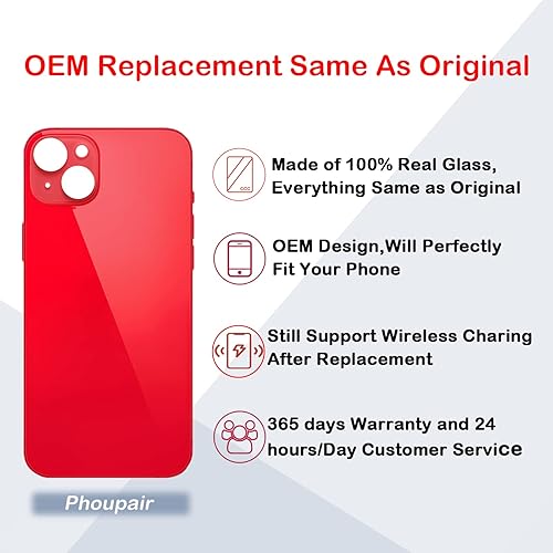 Miniatura 10 de Reemplazo de cristal trasero OEM compatible con iPhone 14 Plus de 6.7 pulgadas, todos los portadores con kit de reparación profesional e