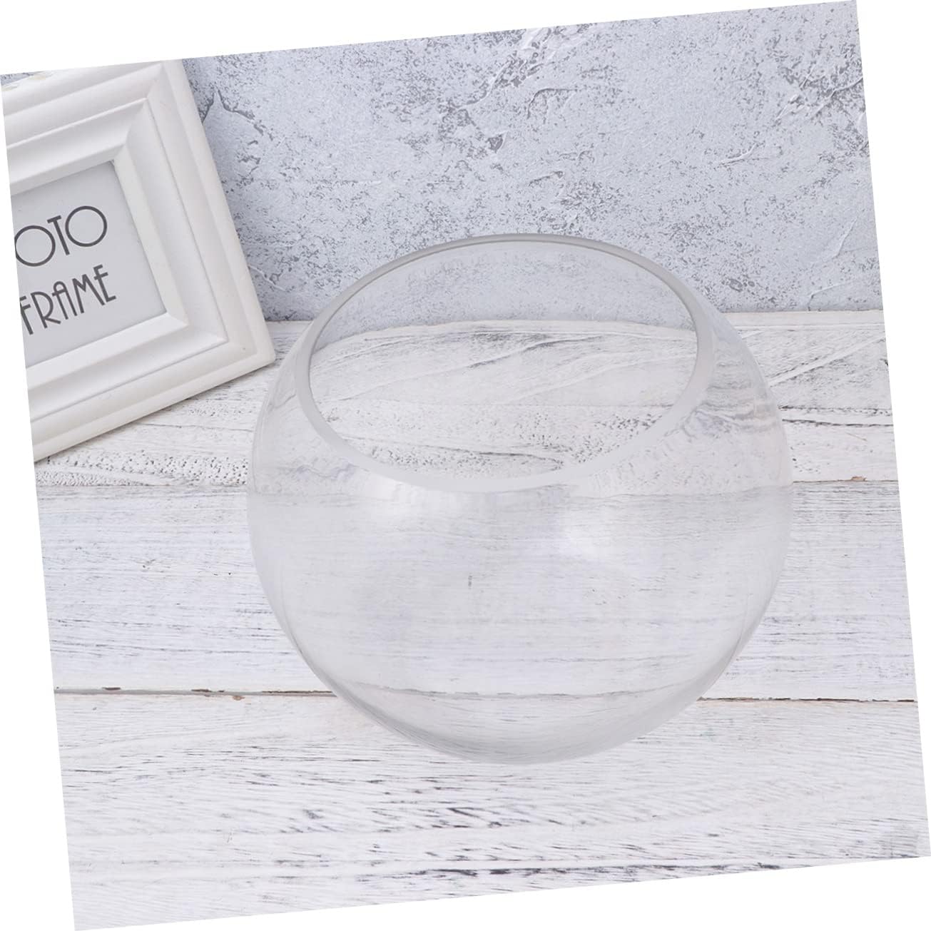NOLITOY 20cm Round Glass Fish Bowl Betta Fish Tank Bubble Bowl Minimalist Design Home Hotel Decor for Present