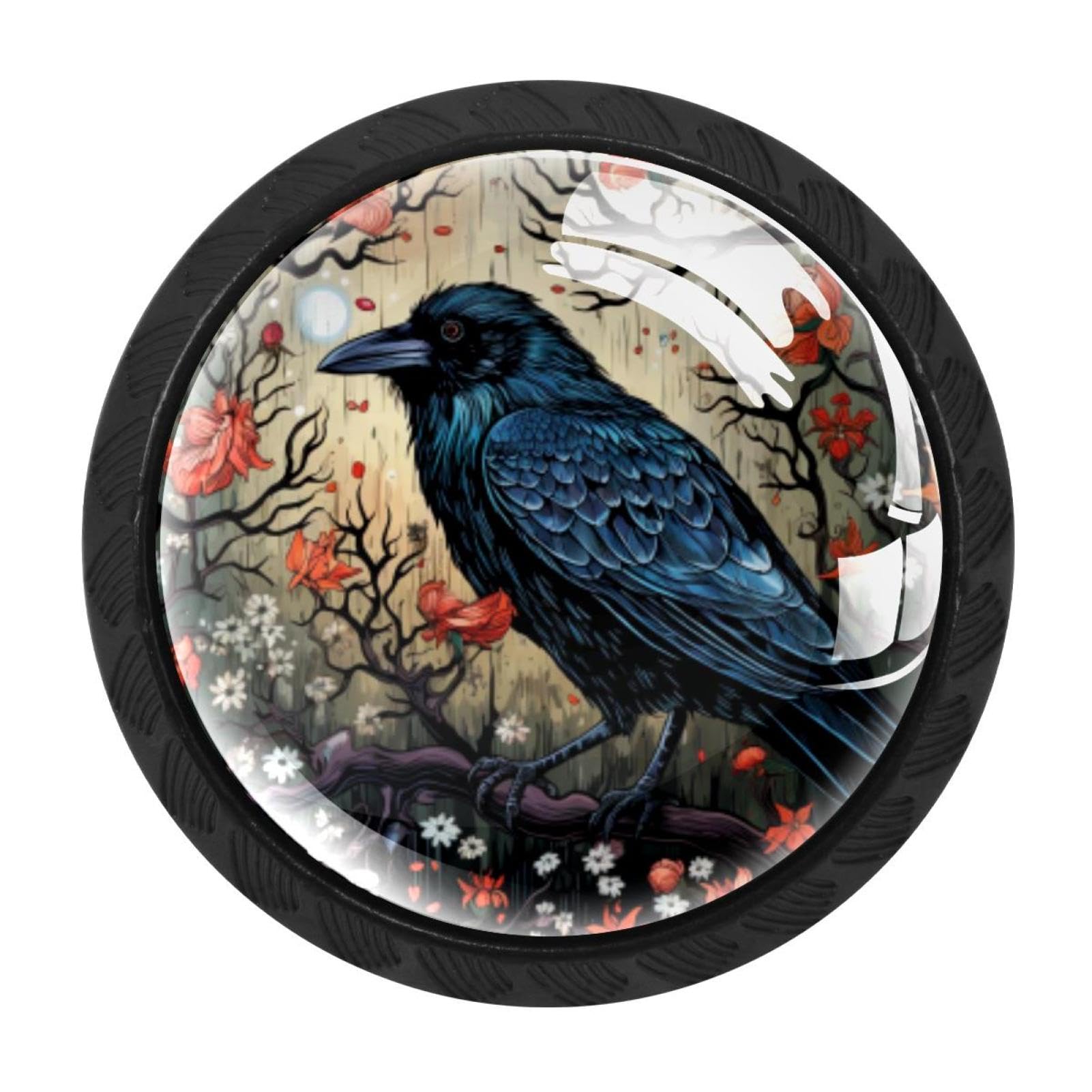 Chenzzzz Multicolored 03 Crow Drawer Knobs Pull Handle Crystal Glass Circle Shape Cabinet Drawer Pulls Cupboard Knobs With Screws For Kitchen Cupboard Dresser Wardrobe Etc