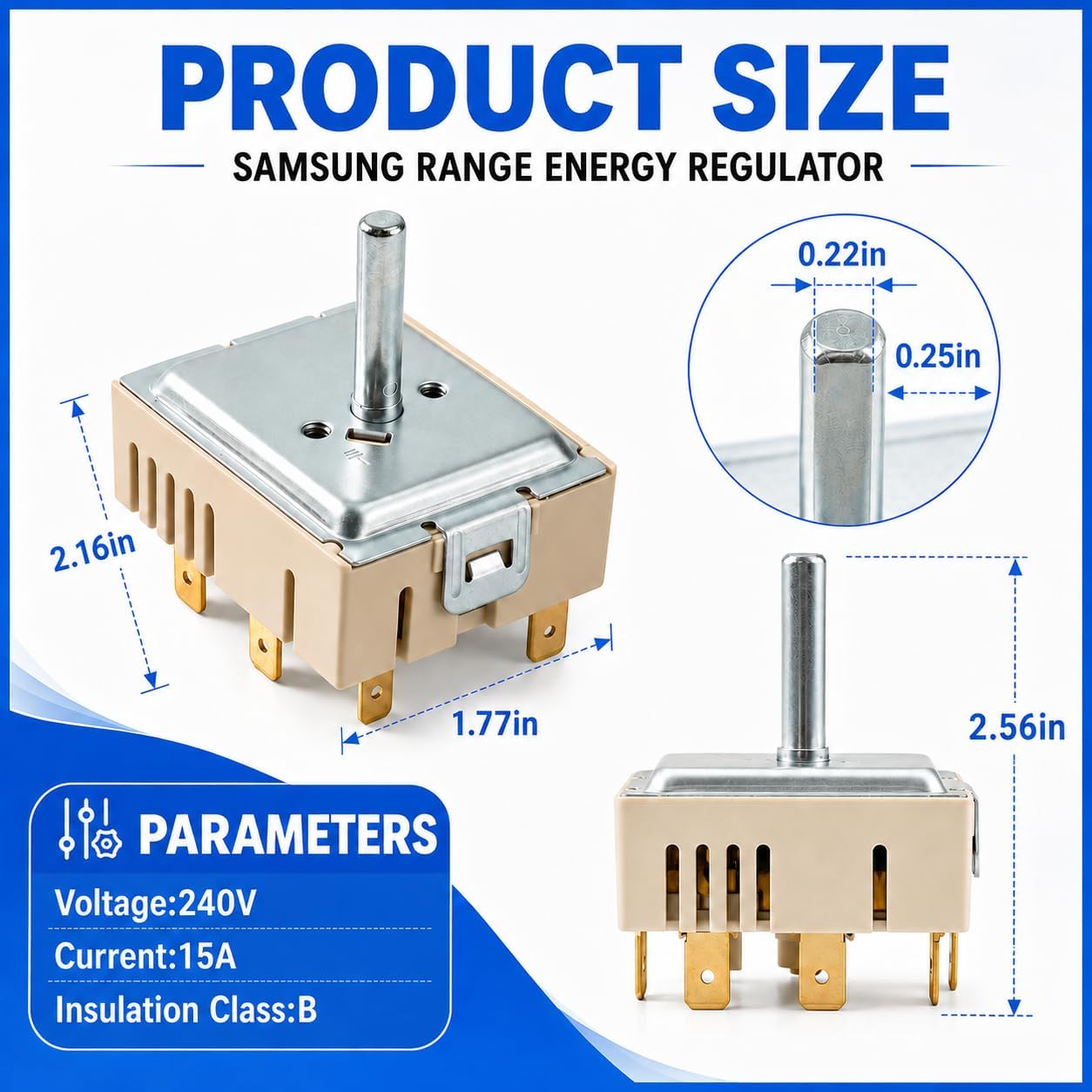 DG44-01006C Surface Infinite Switch Compatible with Samsung Range Surface Element Control, Replaces PER001-12D, 4978126, AP7014551, PS16556816, EAP16556816
