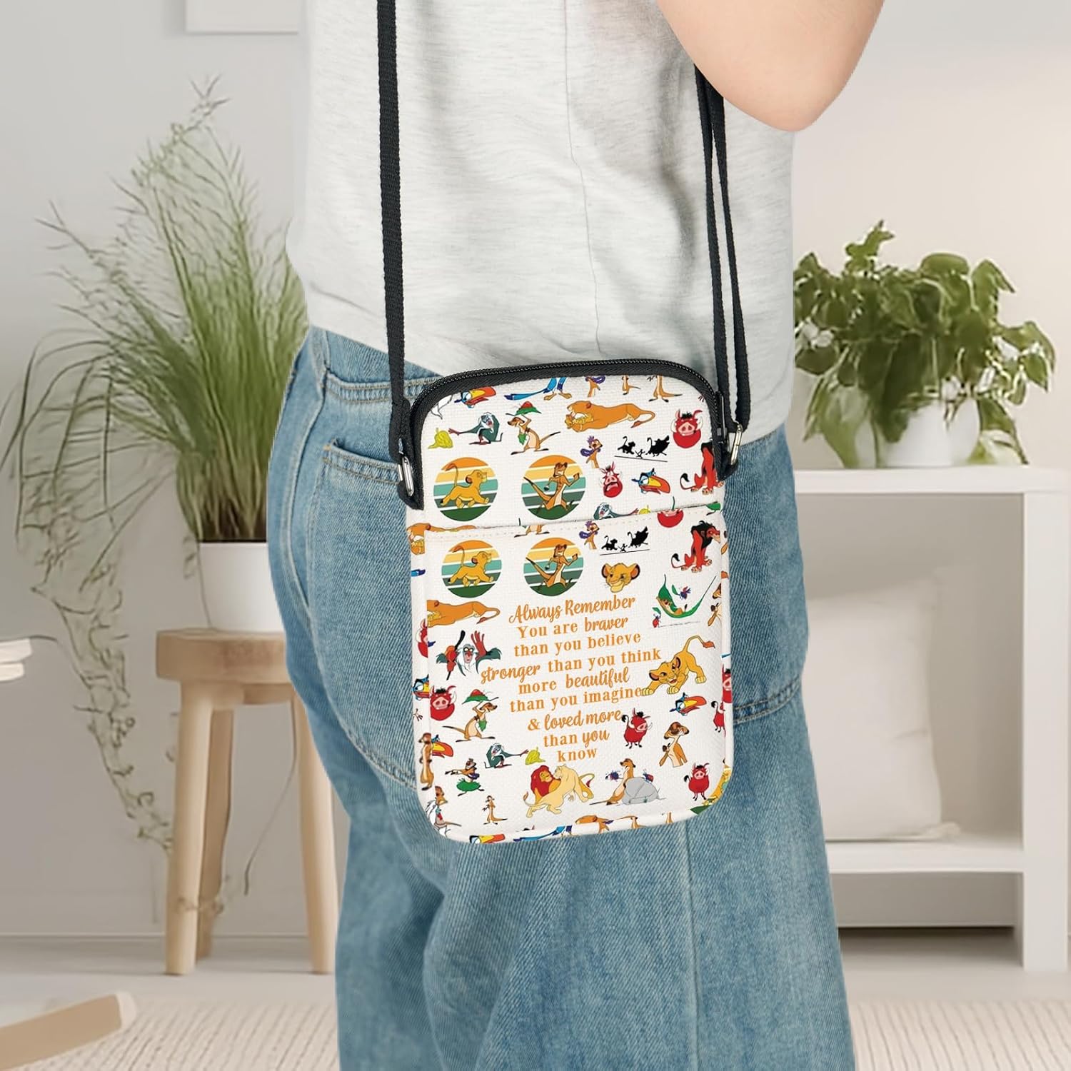 LEVLO Lion Movie Crossbody Bag Lion Fans Gift You Are Braver Stronger Smarter Than You Think Lions Shoulder Bag - Image 7