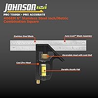 Vista 2 de Johnson Level & Tool 406EM Cuadrado combinado profesional en pulgadasmétricas, 6 pulgadas, plateado, 1 cuadrado*