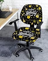 Vista 3 de Fundas para silla de oficina de 2 piezas, fundas elásticas para silla de computadora, fundas universales giratorias para sillas de escritorio