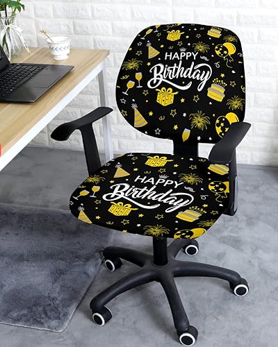 Miniatura 3 de Fundas para silla de oficina de 2 piezas, fundas elásticas para silla de computadora, fundas universales giratorias para sillas de escritorio,