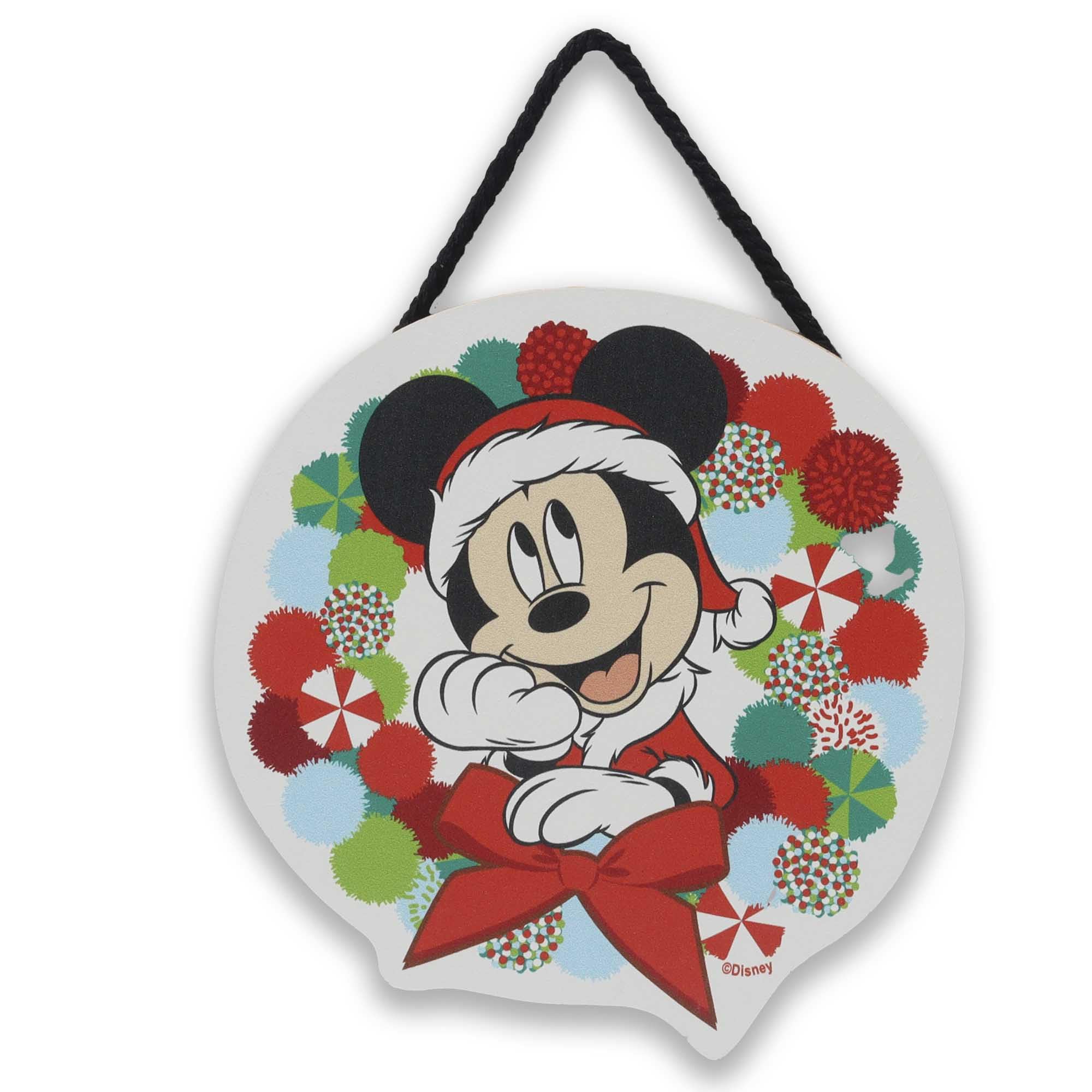 Couronne de Noël Mickey Mouse bois fini les décorations fragiles en plastique