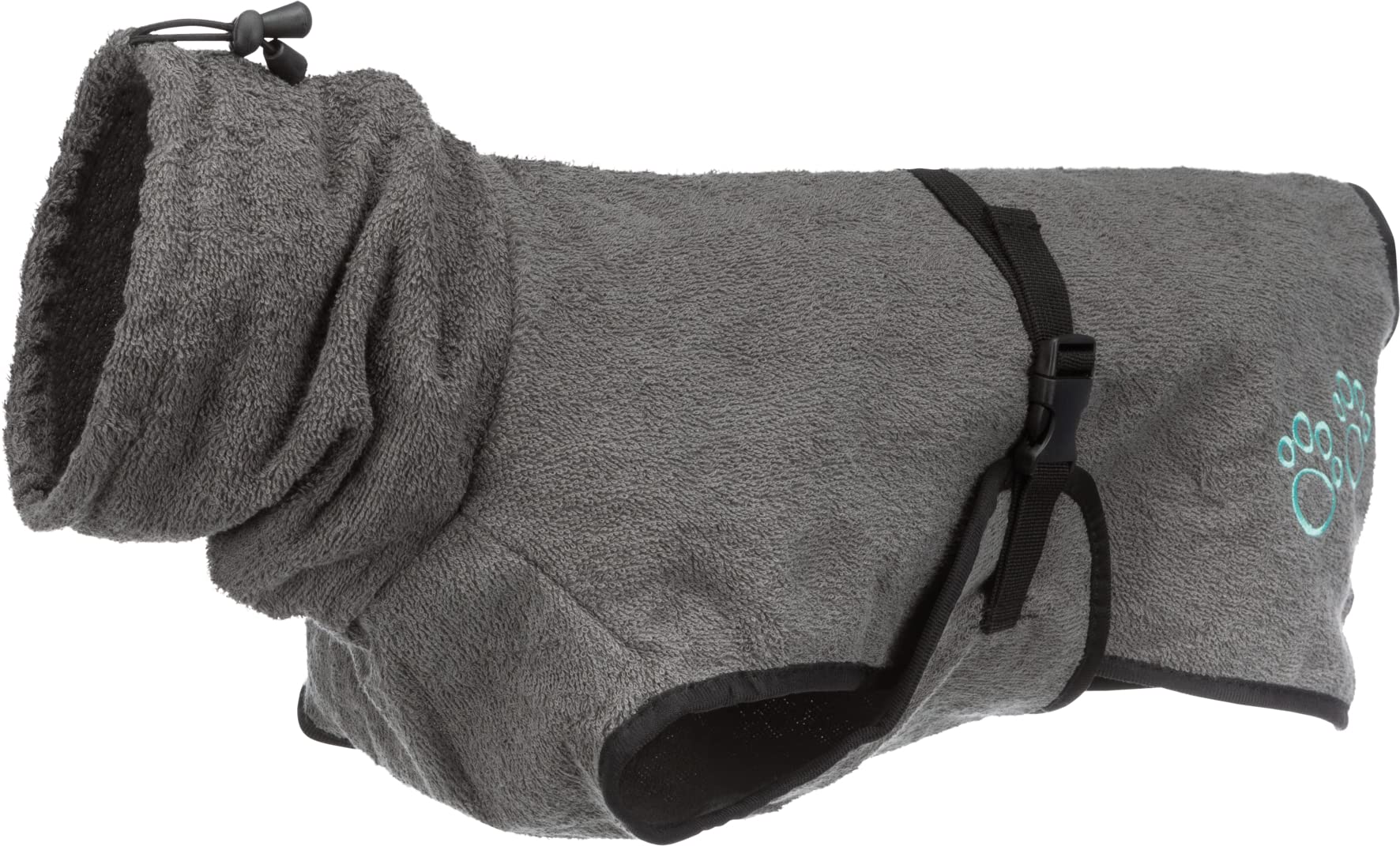 Trixie Bathrobe for Dogs, Soft Terry Cloth, Fast Dry Absorbent Dog Bath Towel, Protects The Dog from Getting Cold Wide Collar, Adjustable with Elastic Drawstring, 60 cm, L, Grey (B0C1YXVPHG) Amazon Price History, Amazon Price Tracker