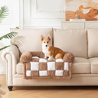 Dog Bed for Couch with Bolster, Comfy Couch Cover for Dogs Washable, Non-Slip Plush