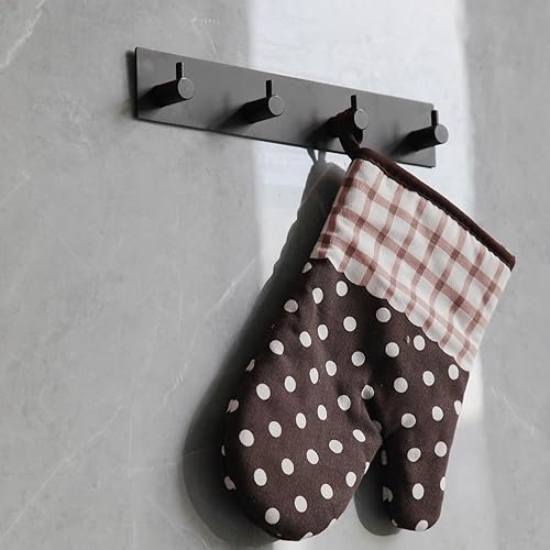 Miniatura 4 de Ganchos autoadhesivos para toallas para baños, ganchos de pared negros para colgar toallas de baño, ganchos de ducha negros mate para colgar y