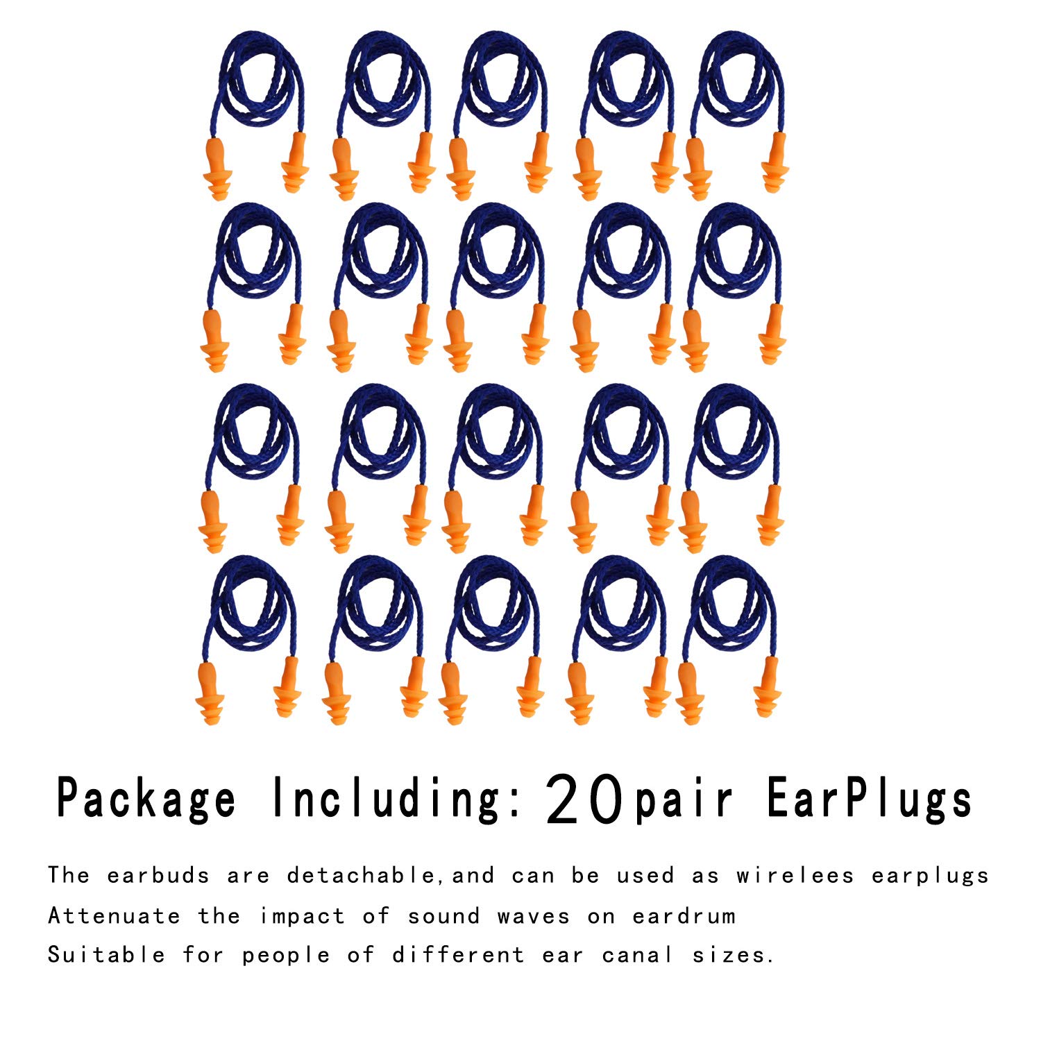 Silicone Ear Plugs, 20 Pairs Waterproof Reusable Noise Reduction Ear Plugs for Sleeping Swimming Shooting Hunting with Carry Cases 3